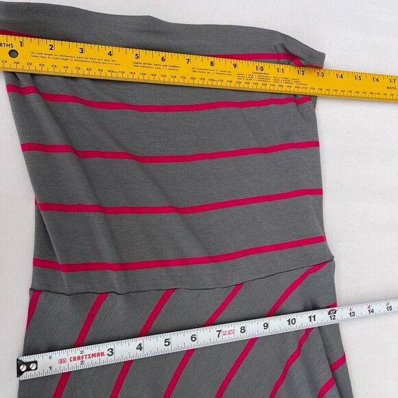 Laila Jayde Strapless Long Dress Gray Pink Striped Strapless Maxi For Women M - Picture 11 of 12